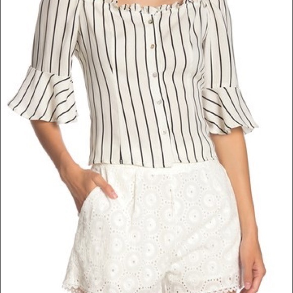 Line & Dot Eliza Ruffle Square Neck Top XS NWT NEW - Picture 2 of 4